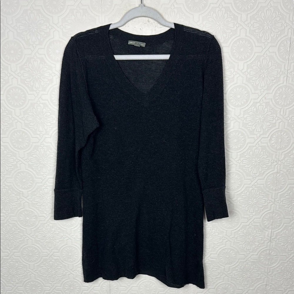 James‎ Perse Cashmere Cotton Lightweight Breathable Sweater 3/4 Sleeves Grey